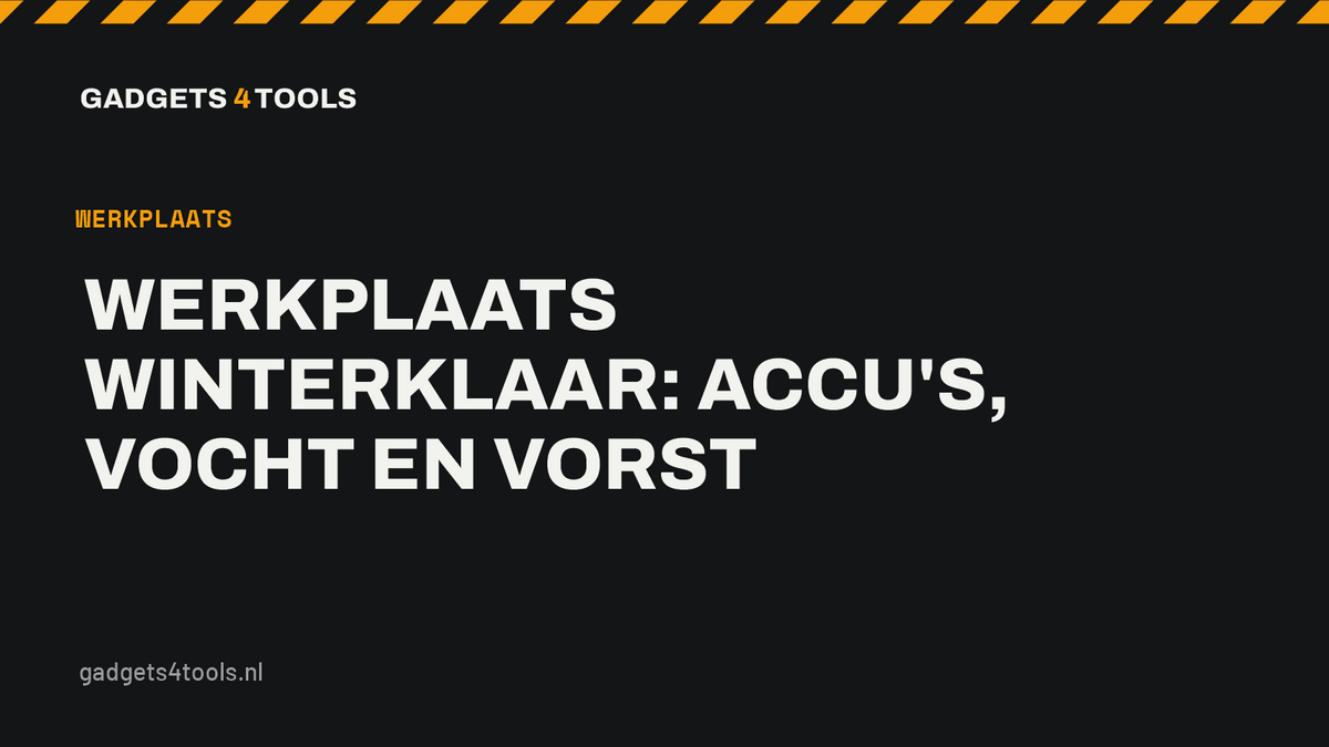 Headerkaart met de titel: Werkplaats winterklaar: accu's, vocht en vorst