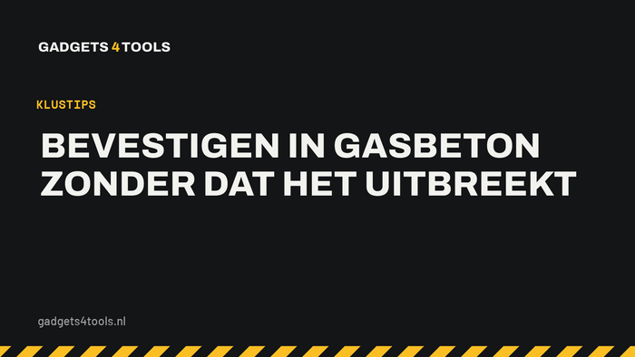 Headerkaart met de titel: Bevestigen in gasbeton zonder dat het uitbreekt