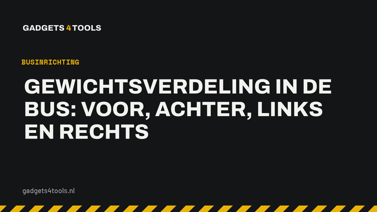 Headerkaart met de titel: Gewichtsverdeling in de bus: voor, achter, links en rechts