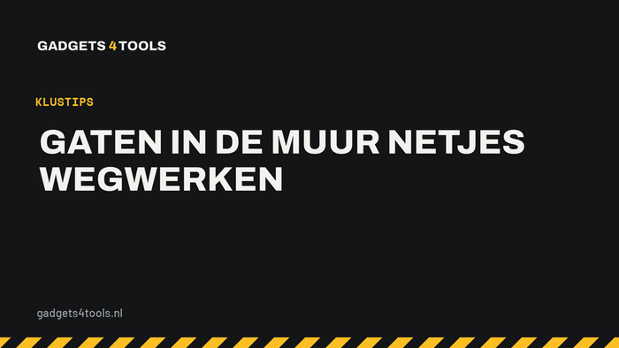 Headerkaart met de titel: Gaten in de muur netjes wegwerken