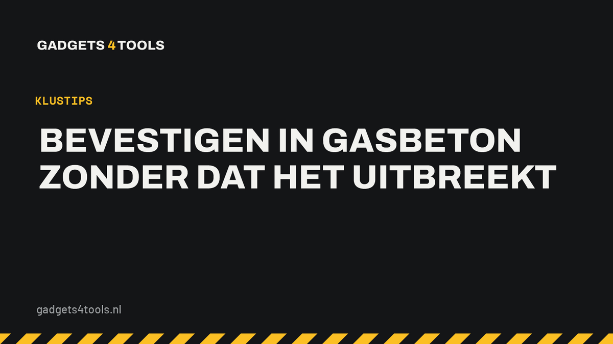 Headerkaart met de titel: Bevestigen in gasbeton zonder dat het uitbreekt