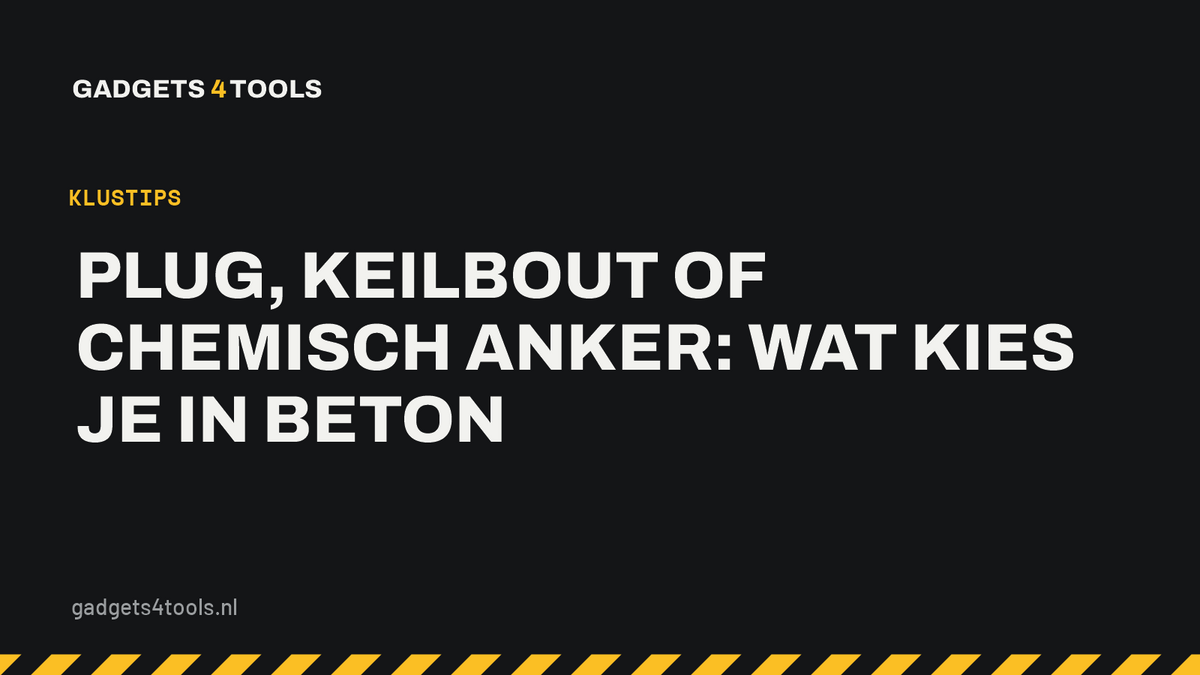 Headerkaart met de titel: Plug, keilbout of chemisch anker: wat kies je in beton