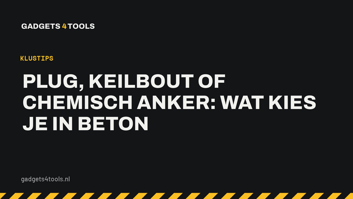 Headerkaart met de titel: Plug, keilbout of chemisch anker: wat kies je in beton