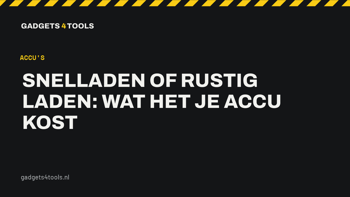 Headerkaart met de titel: Snelladen of rustig laden: wat het je accu kost