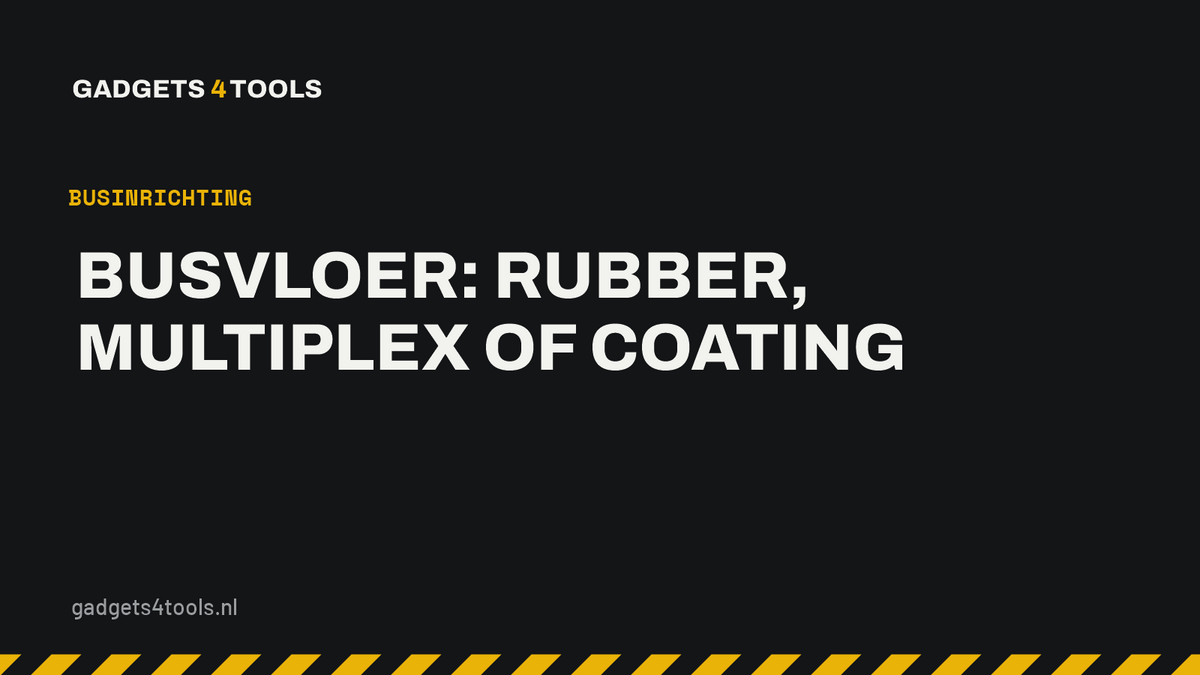 Headerkaart met de titel: Busvloer: rubber, multiplex of coating