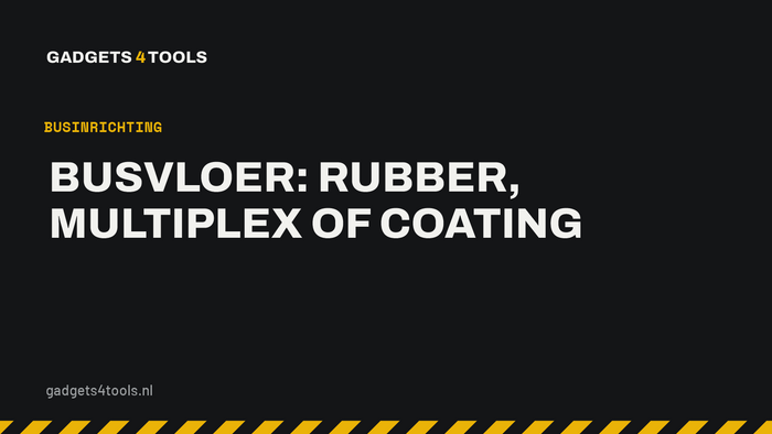 Headerkaart met de titel: Busvloer: rubber, multiplex of coating
