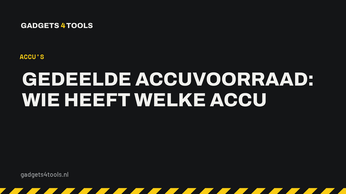 Headerkaart met de titel: Gedeelde accuvoorraad: wie heeft welke accu