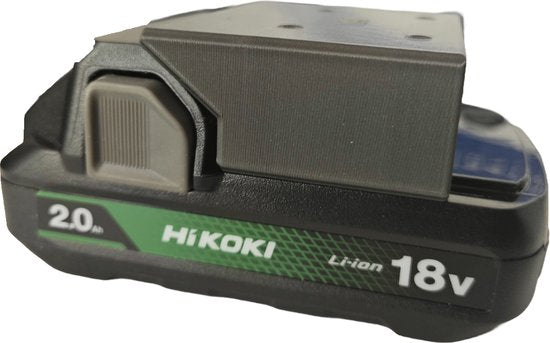 Hikoki 18V accu vastgeklikt in de accuhouder