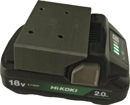 Hikoki 18V accu vastgeklikt in de accuhouder